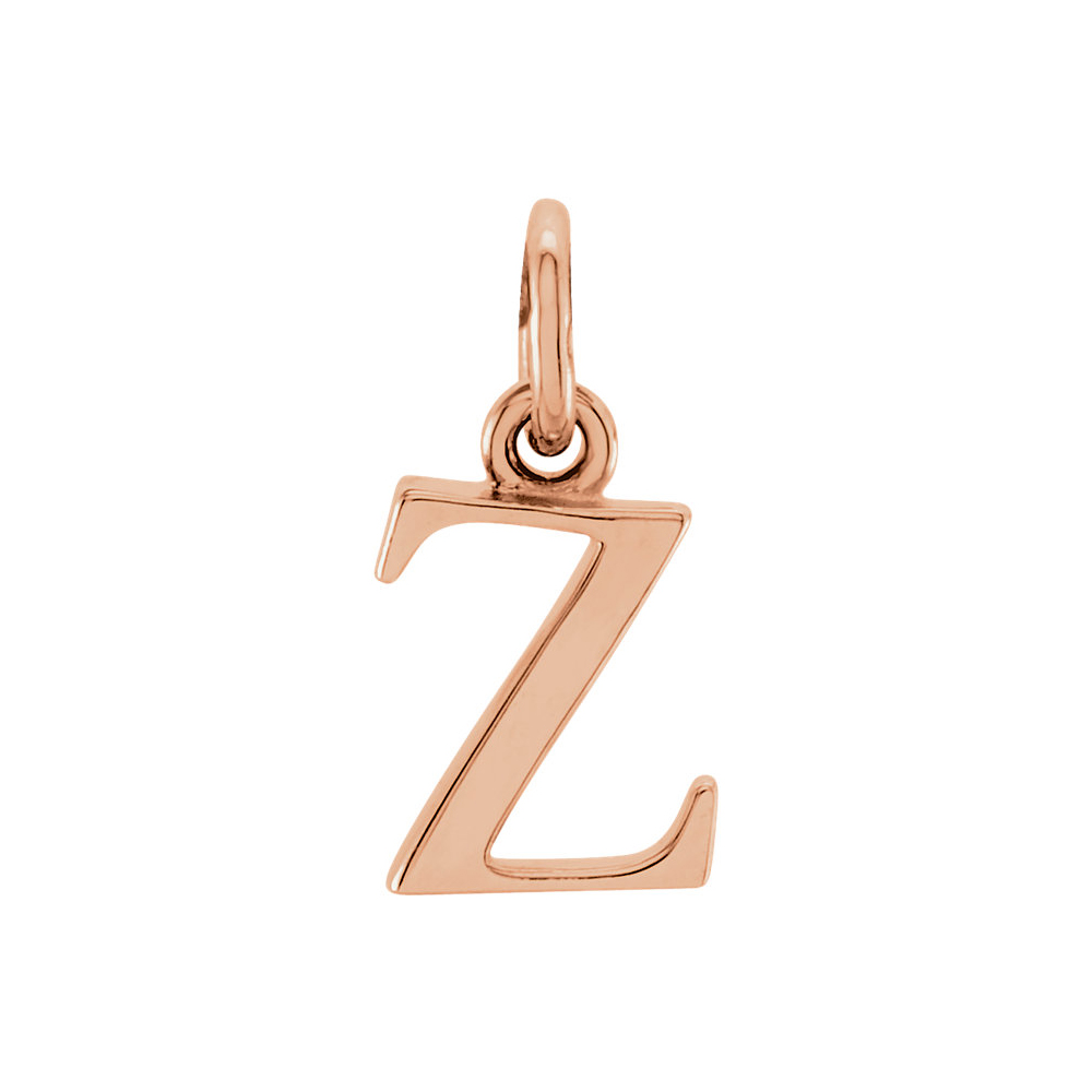 14k Rose Gold, Abbey Collection, Lower Case Initial z Charm