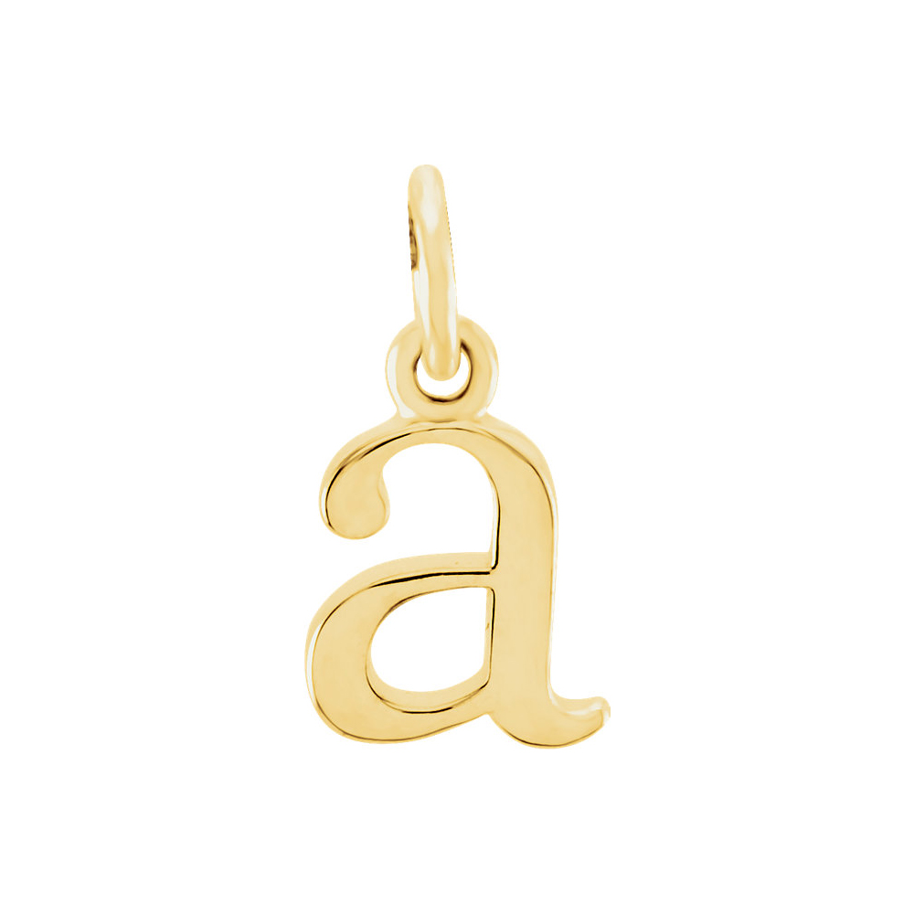 14k Yellow Gold, Abbey Collection, Lower Case Initial a Charm