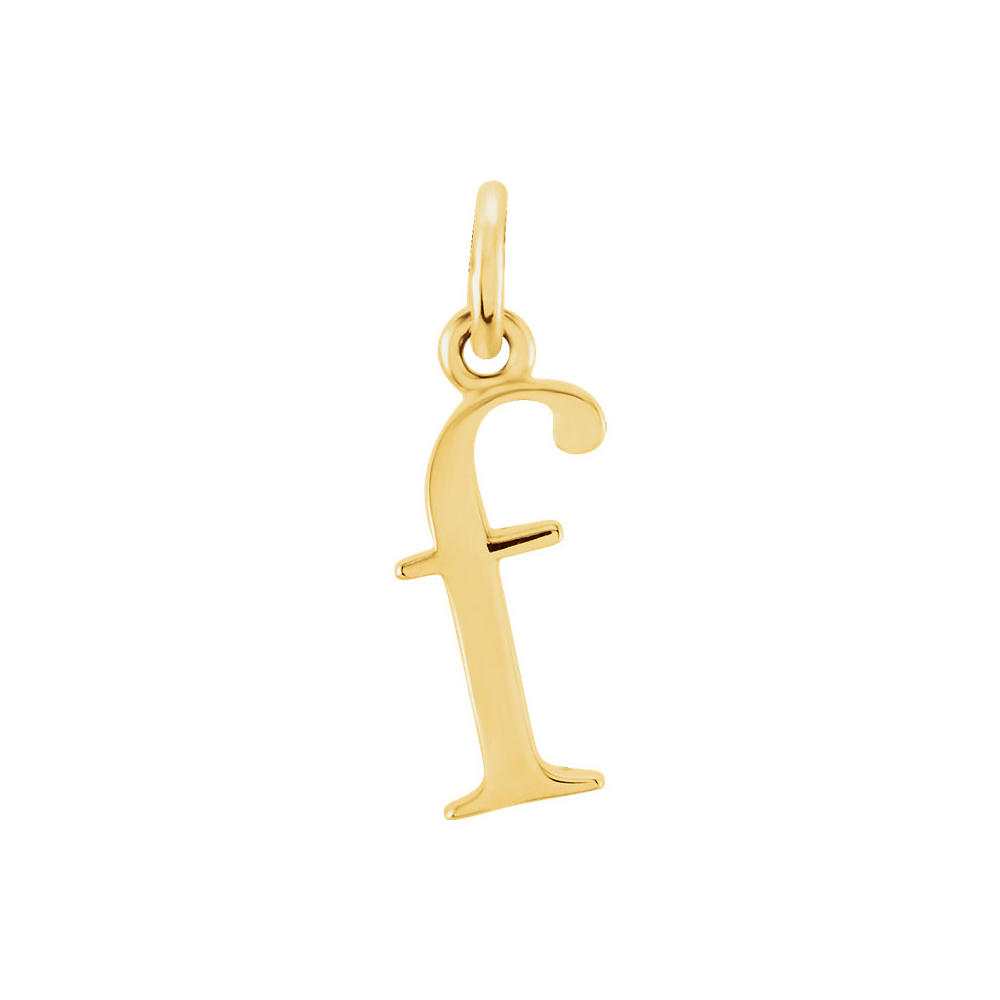14k Yellow Gold, Abbey Collection, Lower Case Initial f Charm