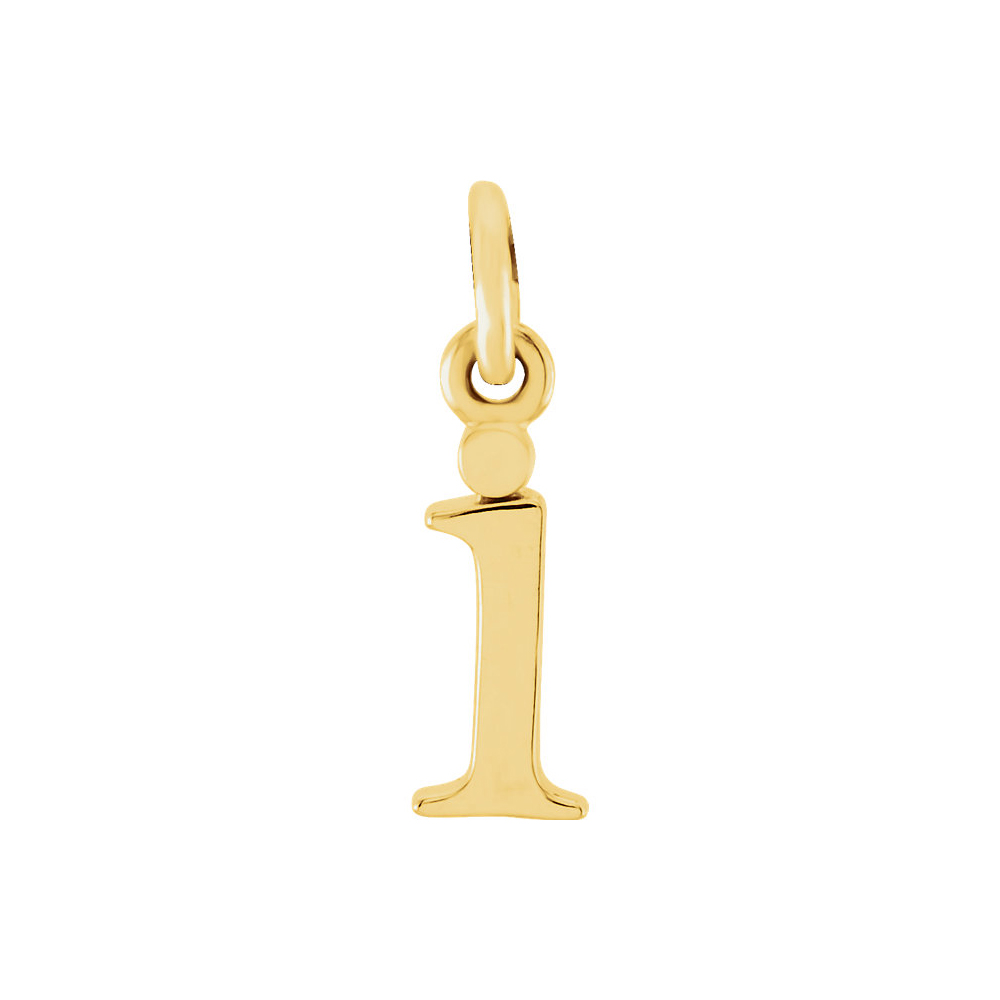 14k Yellow Gold, Abbey Collection, Lower Case Initial i Charm