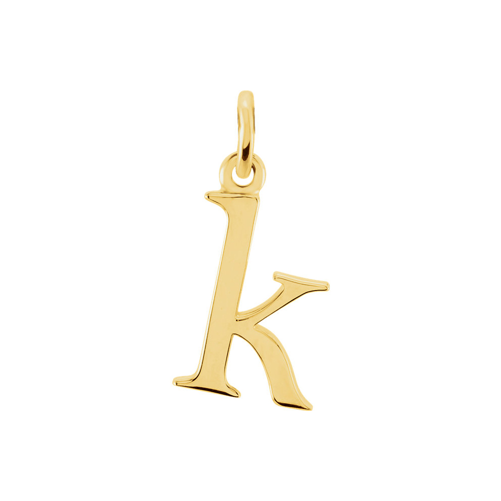14k Yellow Gold, Abbey Collection, Lower Case Initial k Charm