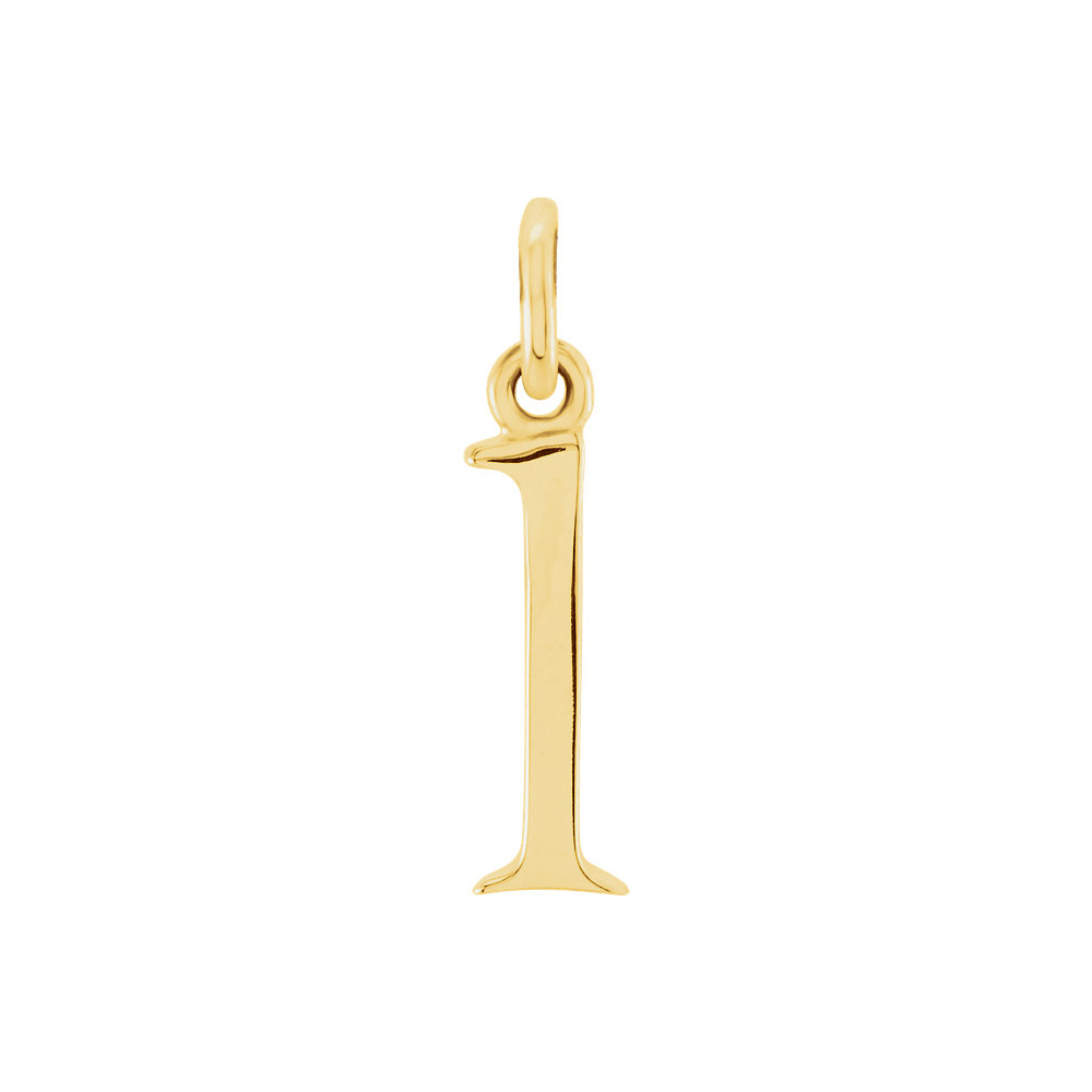 14k Yellow Gold, Abbey Collection, Lower Case Initial l Charm