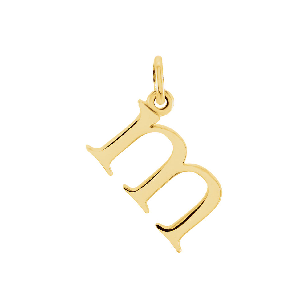 14k Yellow Gold, Abbey Collection, Lower Case Initial m Charm