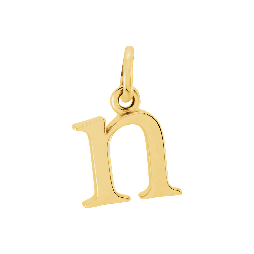 14k Yellow Gold, Abbey Collection, Lower Case Initial n Charm