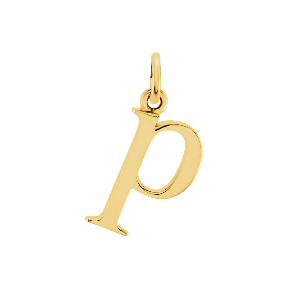 14k Yellow Gold, Abbey Collection, Lower Case Initial p Charm