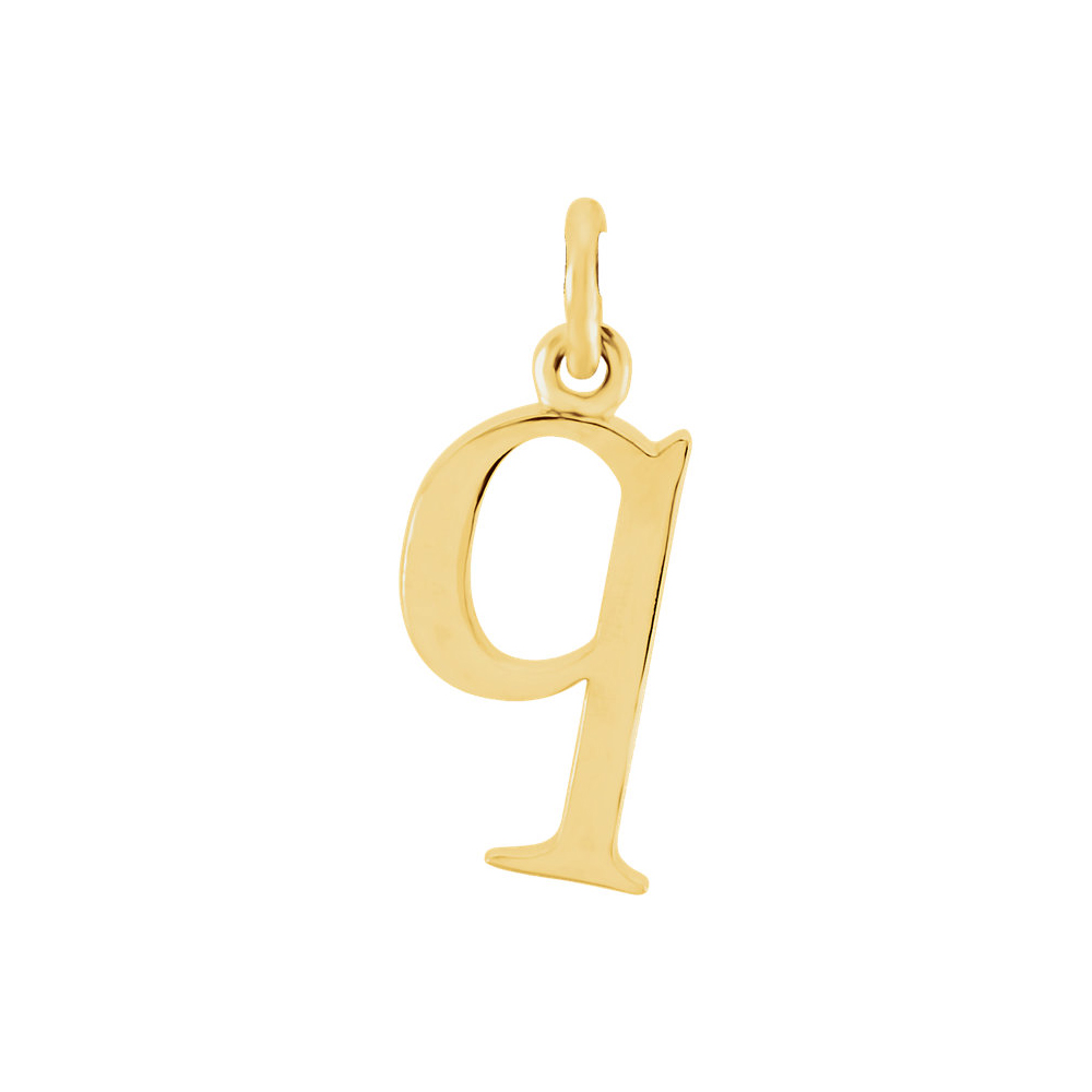 14k Yellow Gold, Abbey Collection, Lower Case Initial q Charm