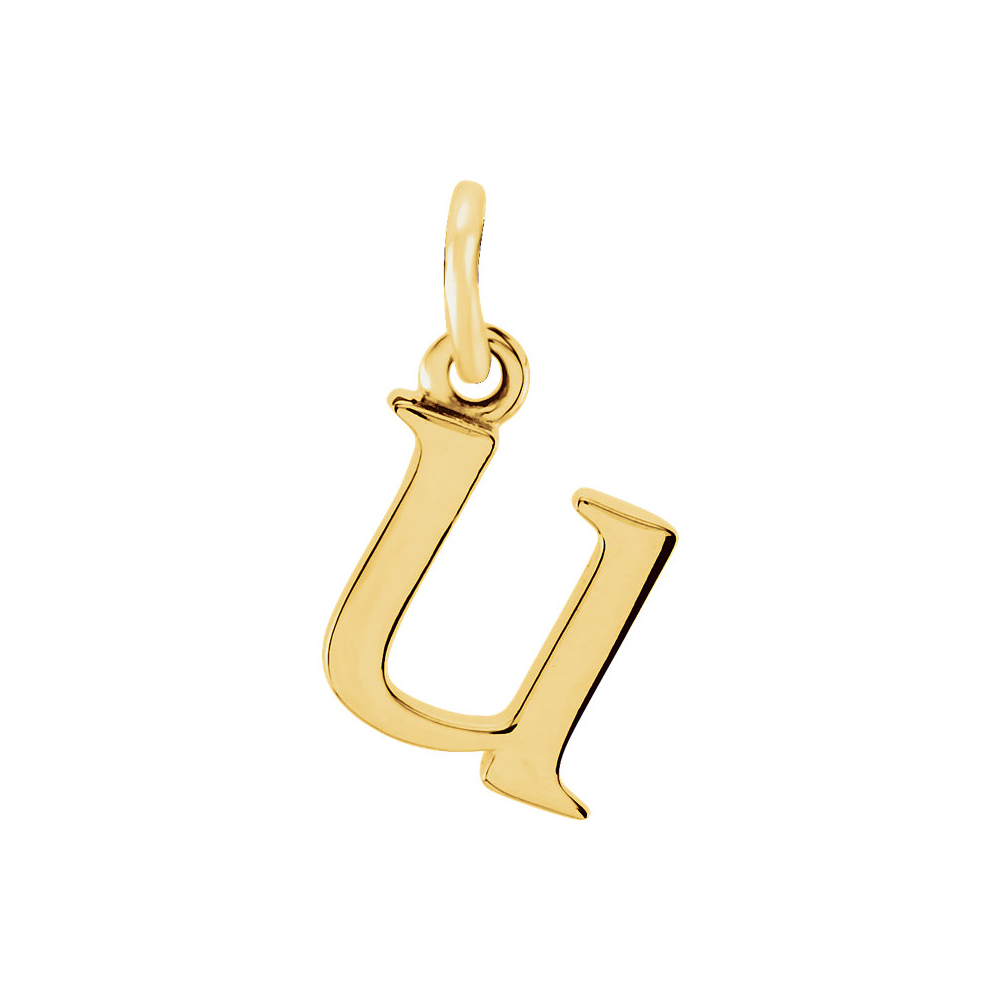 14k Yellow Gold, Abbey Collection, Lower Case Initial u Charm