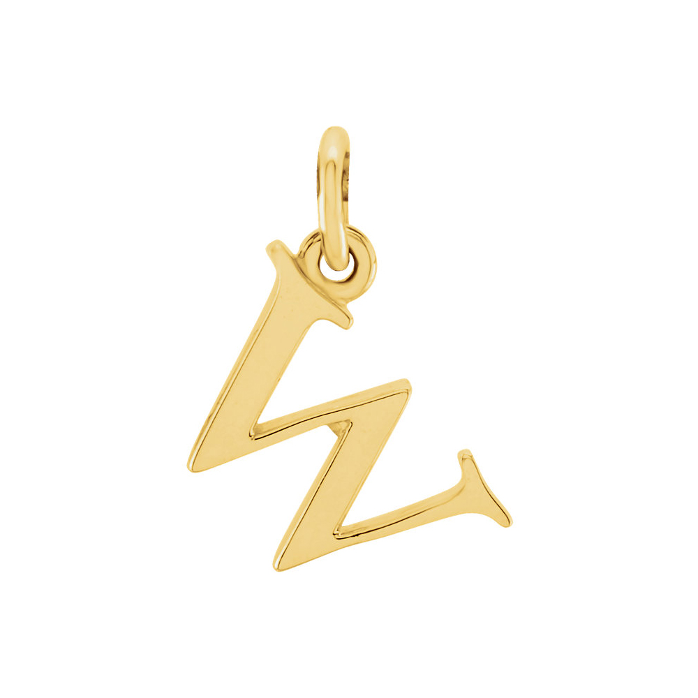 14k Yellow Gold, Abbey Collection, Lower Case Initial w Charm
