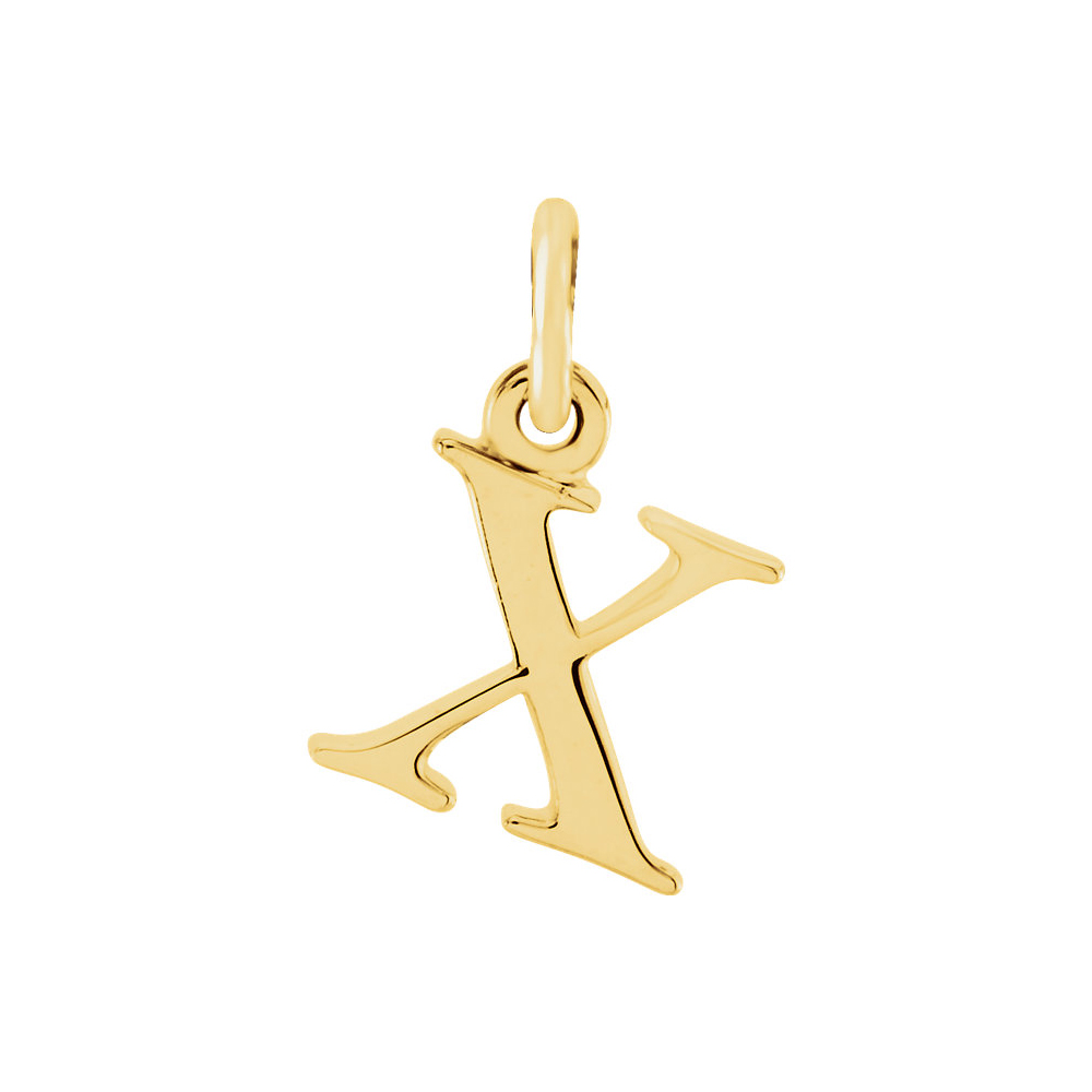 14k Yellow Gold, Abbey Collection, Lower Case Initial x Charm