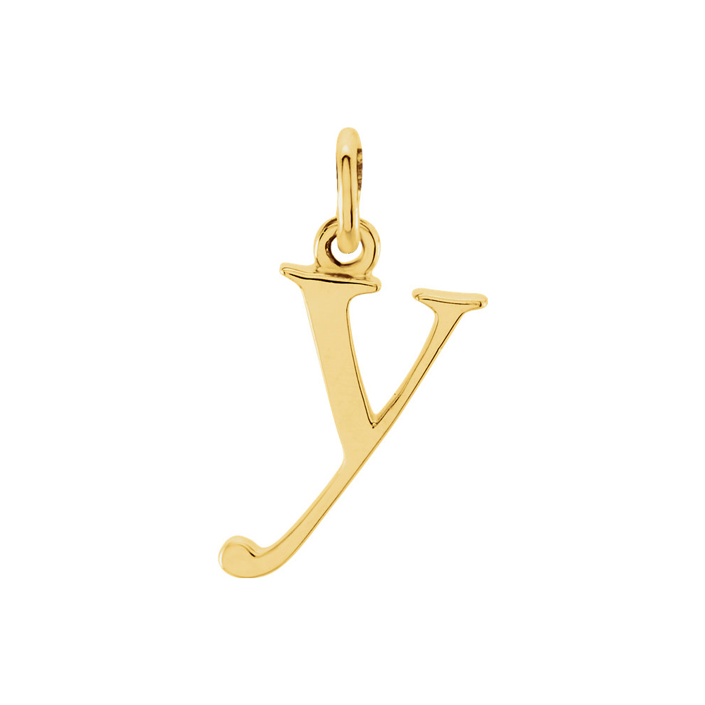 14k Yellow Gold, Abbey Collection, Lower Case Initial y Charm