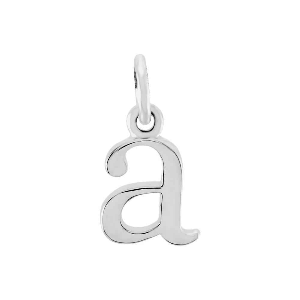 14k White Gold, Abbey Collection, Lower Case Initial a Charm