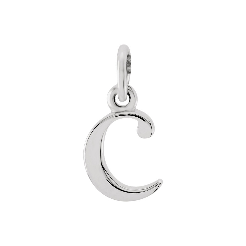 14k White Gold, Abbey Collection, Lower Case Initial c Charm