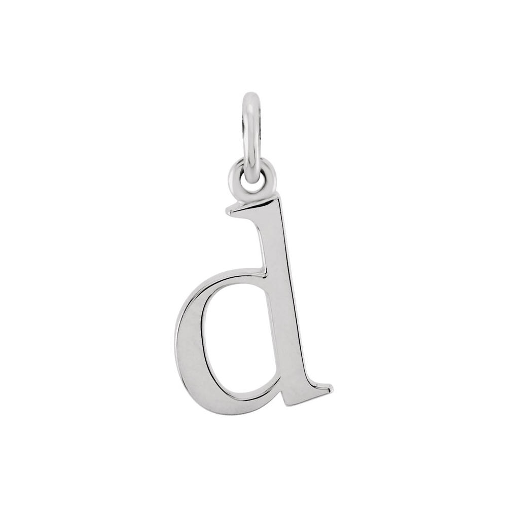 14k White Gold, Abbey Collection, Lower Case Initial d Charm