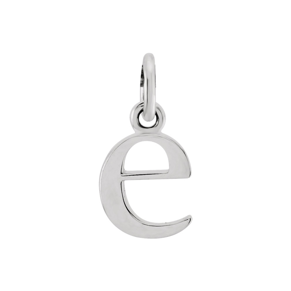 14k White Gold, Abbey Collection, Lower Case Initial e Charm