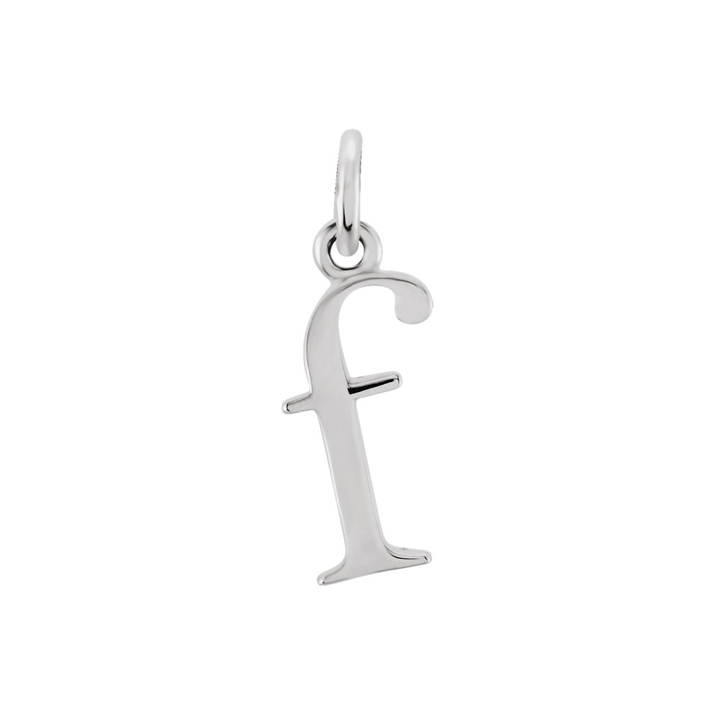 14k White Gold, Abbey Collection, Lower Case Initial f Charm