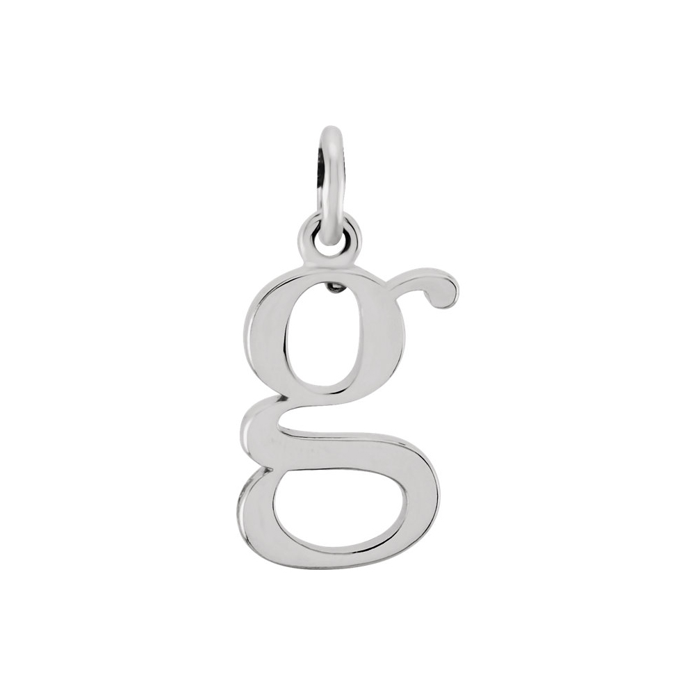 14k White Gold, Abbey Collection, Lower Case Initial g Charm