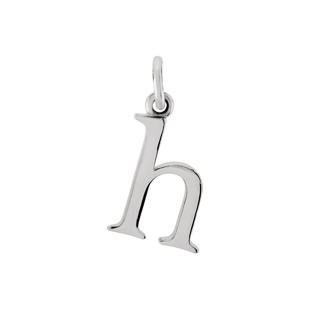 14k White Gold, Abbey Collection, Lower Case Initial h Charm