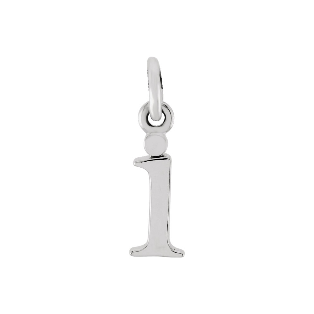 14k White Gold, Abbey Collection, Lower Case Initial i Charm