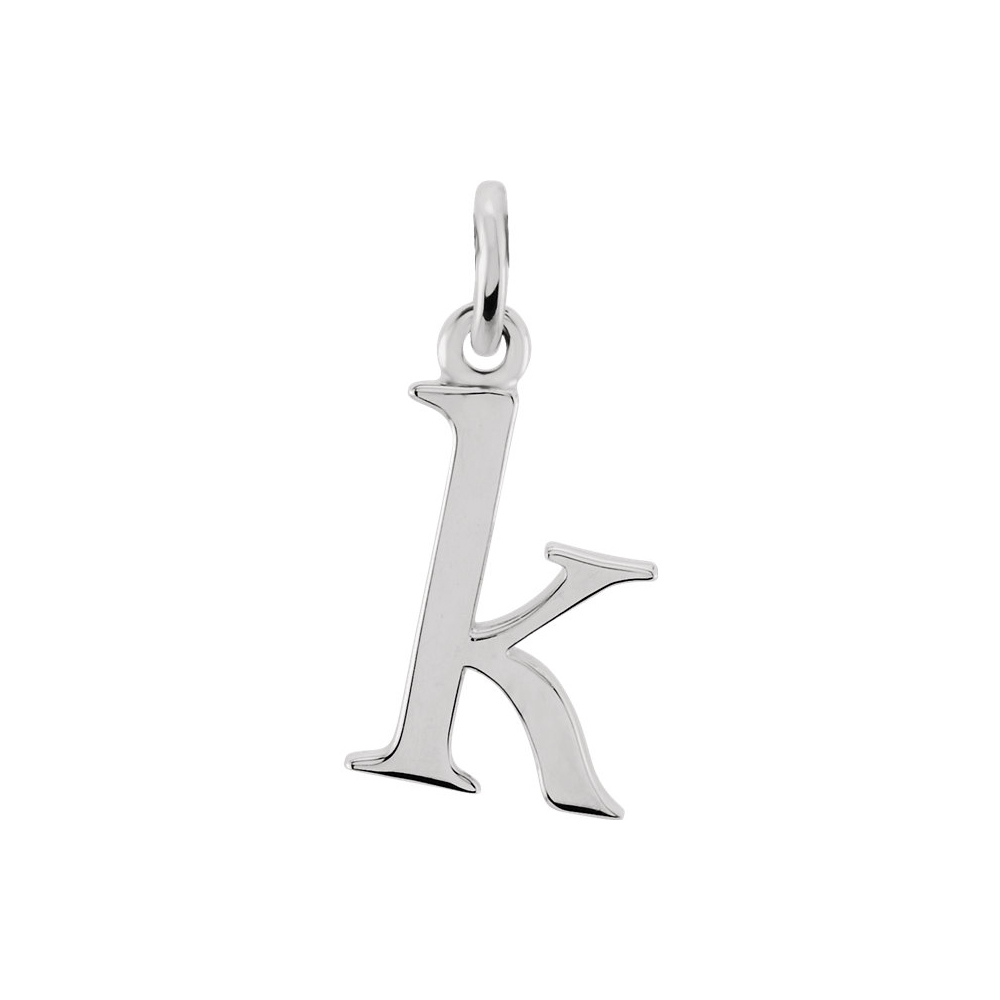 14k White Gold, Abbey Collection, Lower Case Initial k Charm