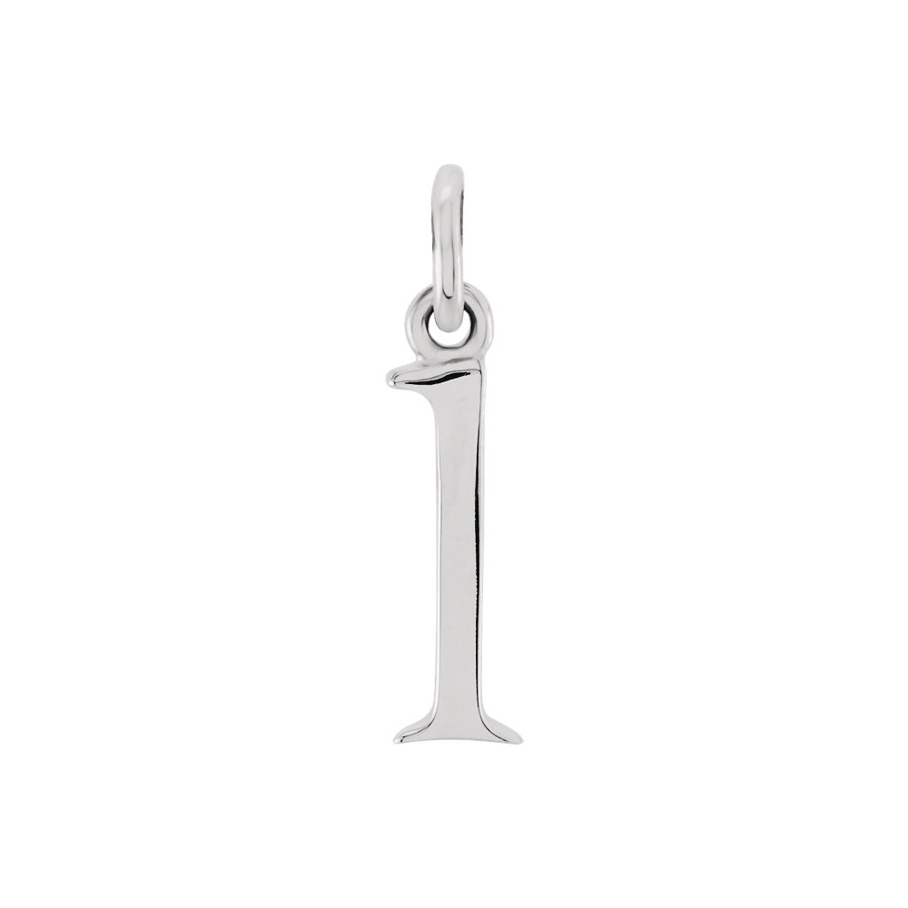 14k White Gold, Abbey Collection, Lower Case Initial l Charm