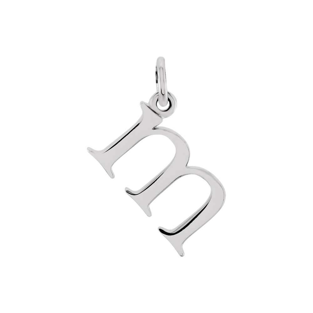 14k White Gold, Abbey Collection, Lower Case Initial m Charm