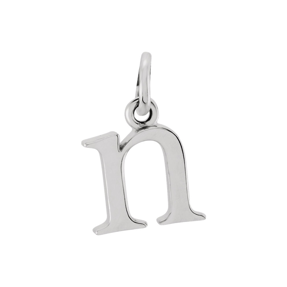 14k White Gold, Abbey Collection, Lower Case Initial n Charm