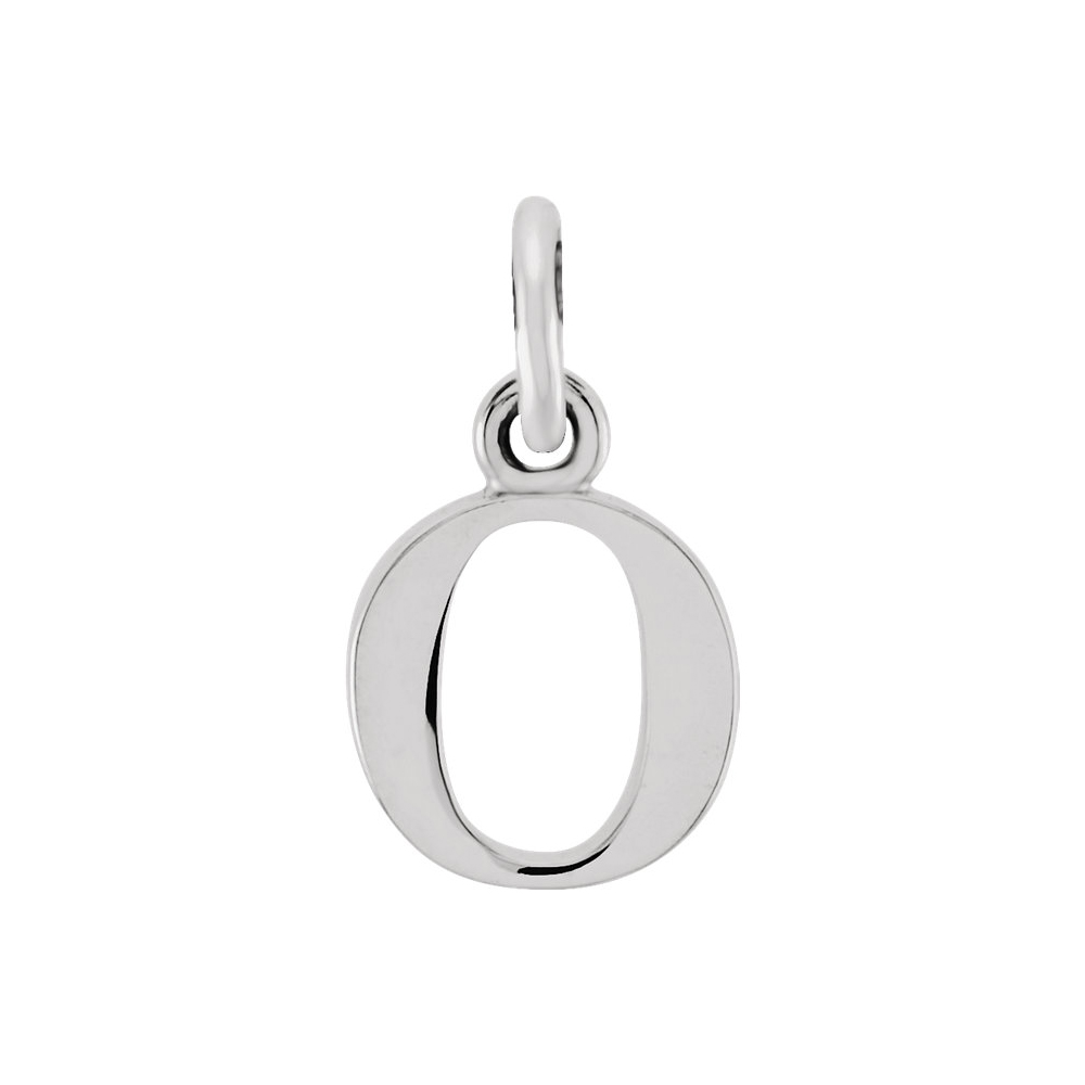 14k White Gold, Abbey Collection, Lower Case Initial o Charm
