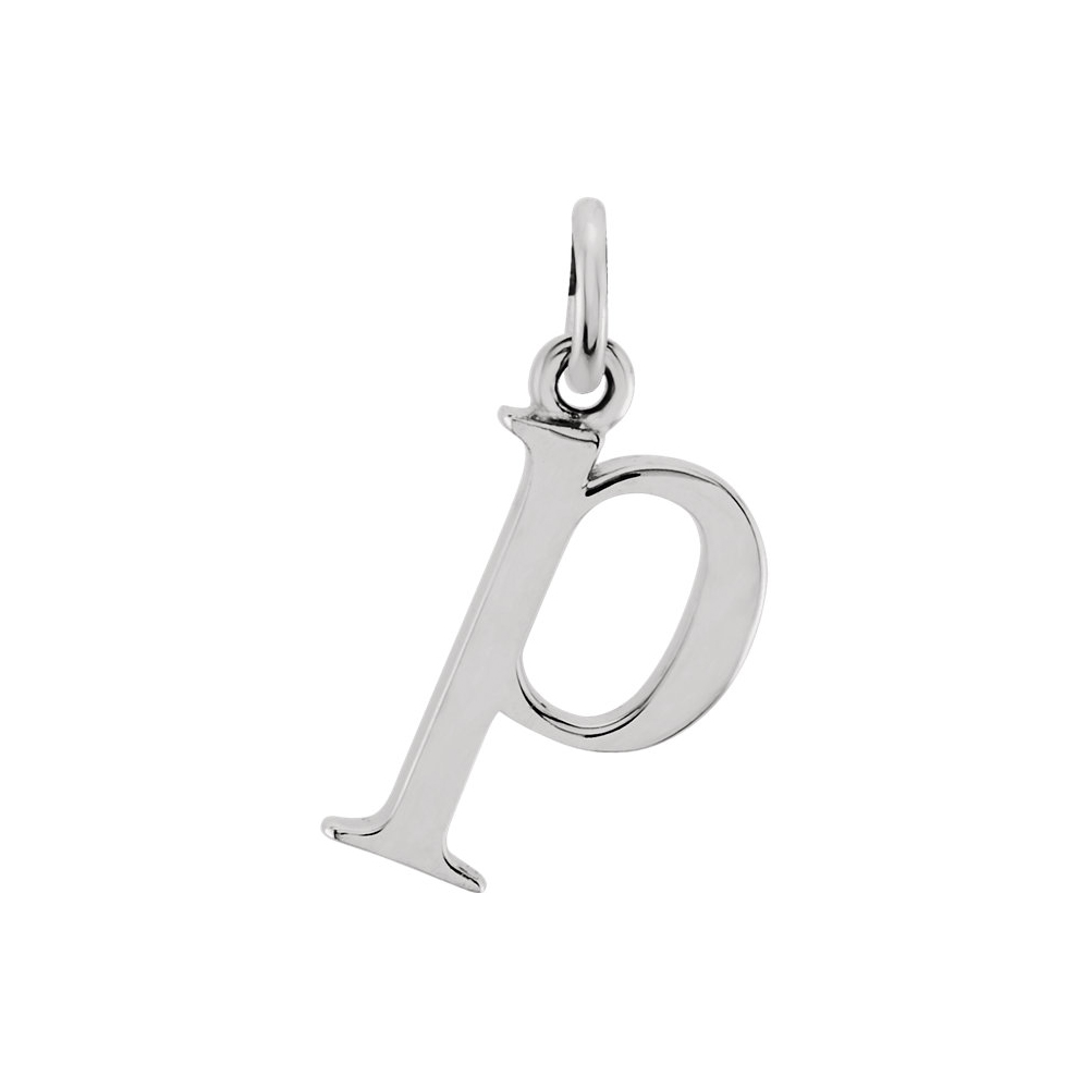14k White Gold, Abbey Collection, Lower Case Initial p Charm