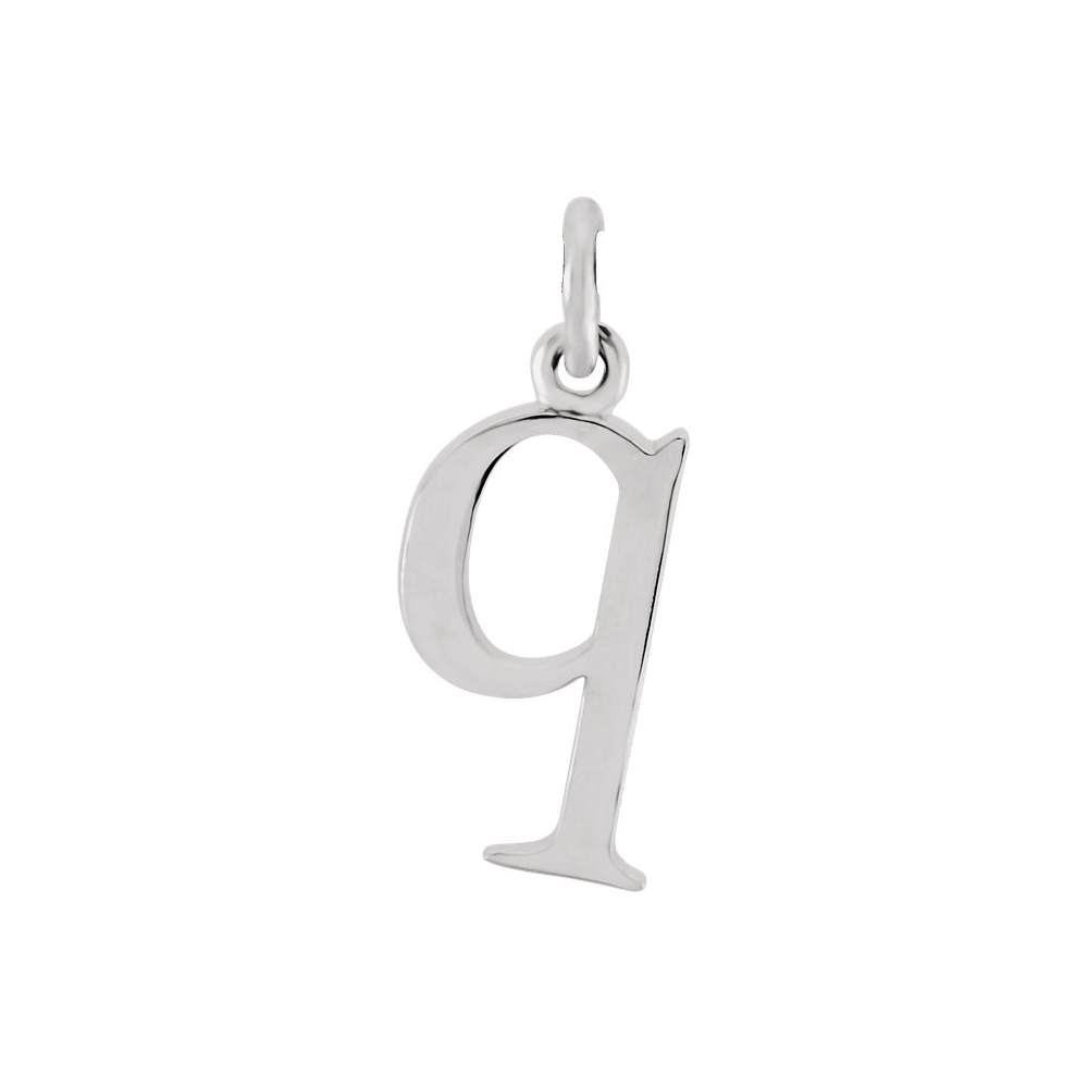 14k White Gold, Abbey Collection, Lower Case Initial q Charm