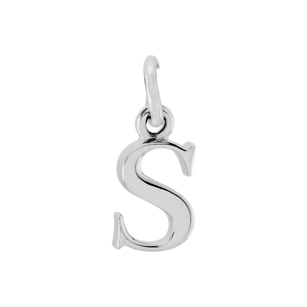 14k White Gold, Abbey Collection, Lower Case Initial s Charm