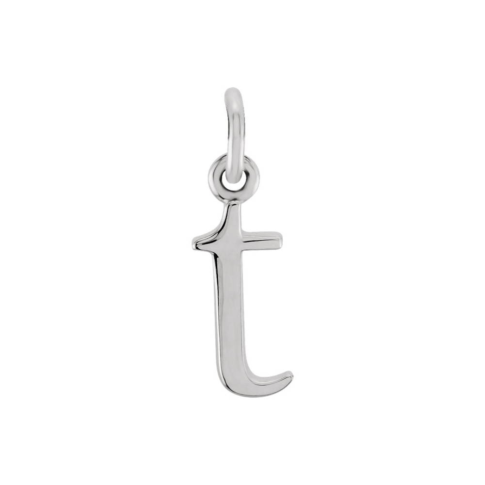 14k White Gold, Abbey Collection, Lower Case Initial t Charm