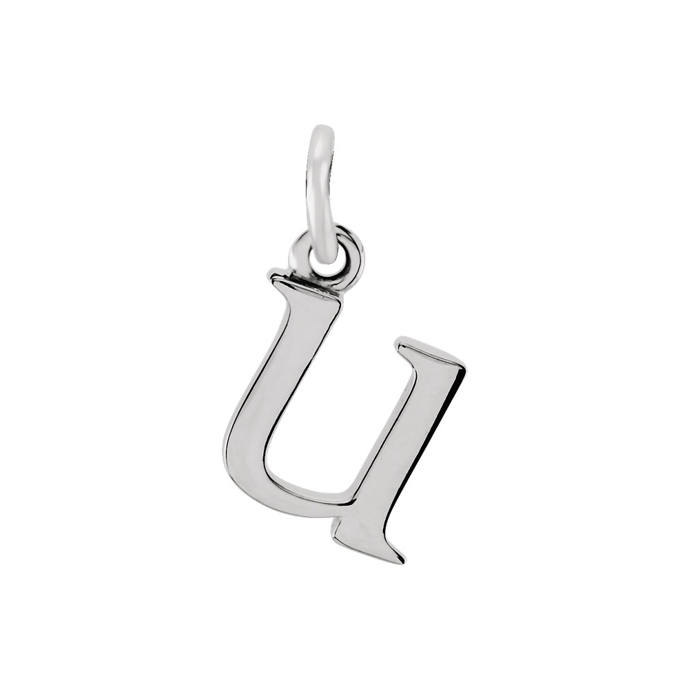 14k White Gold, Abbey Collection, Lower Case Initial u Charm
