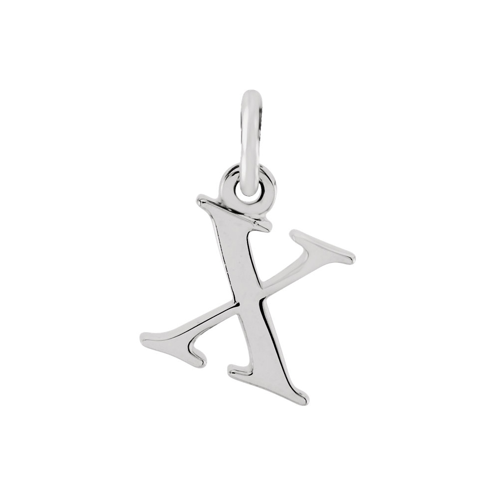 14k White Gold, Abbey Collection, Lower Case Initial x Charm