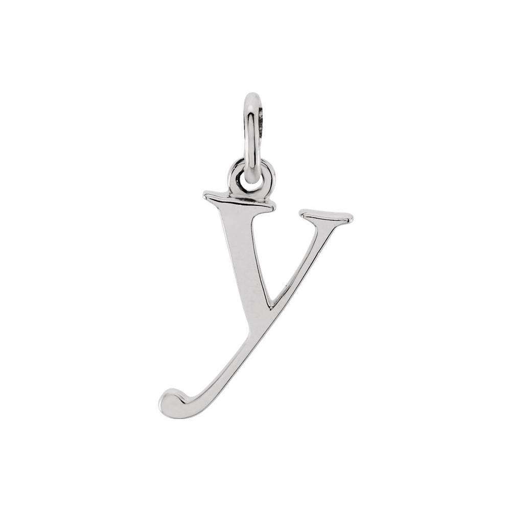 14k White Gold, Abbey Collection, Lower Case Initial y Charm