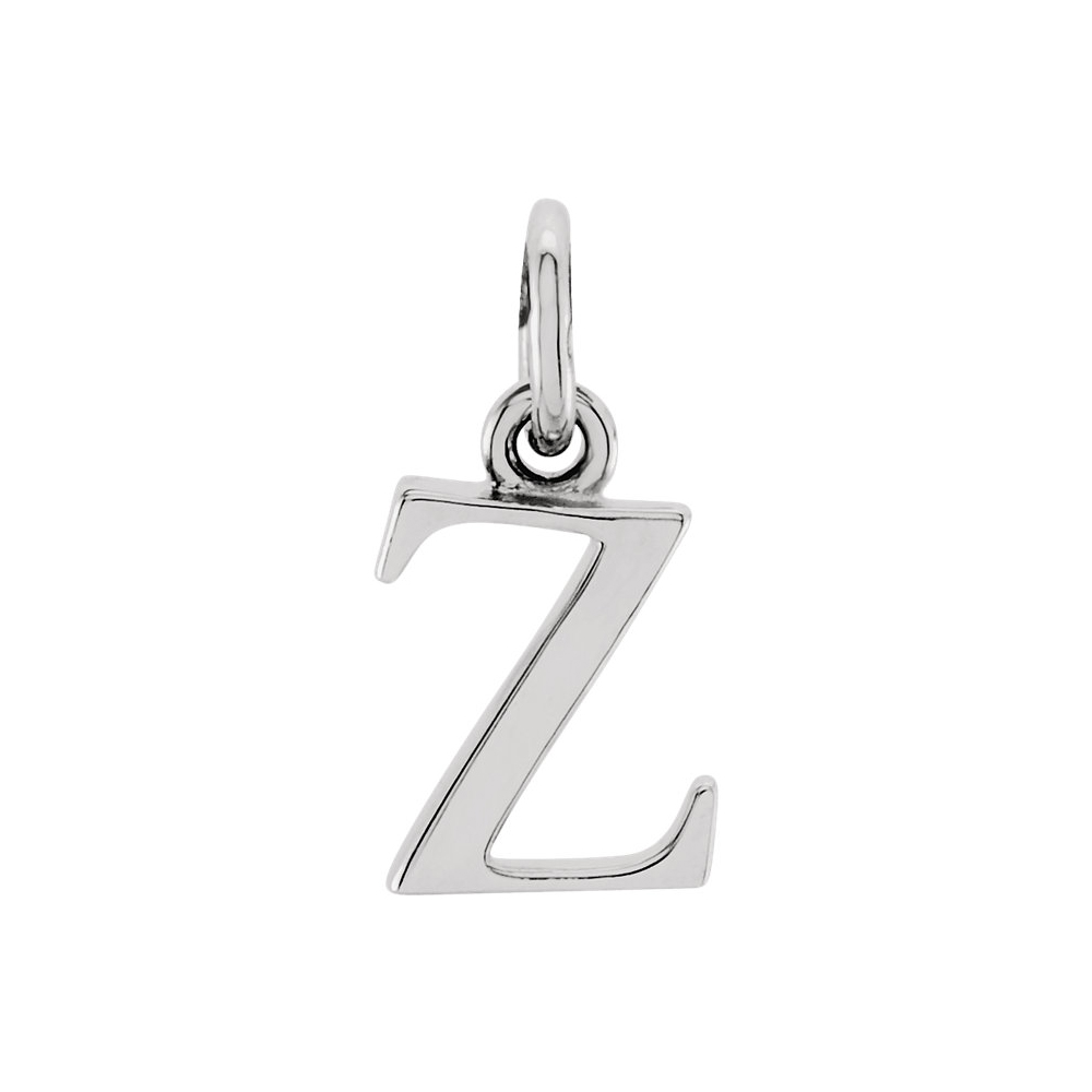 14k White Gold, Abbey Collection, Lower Case Initial z Charm