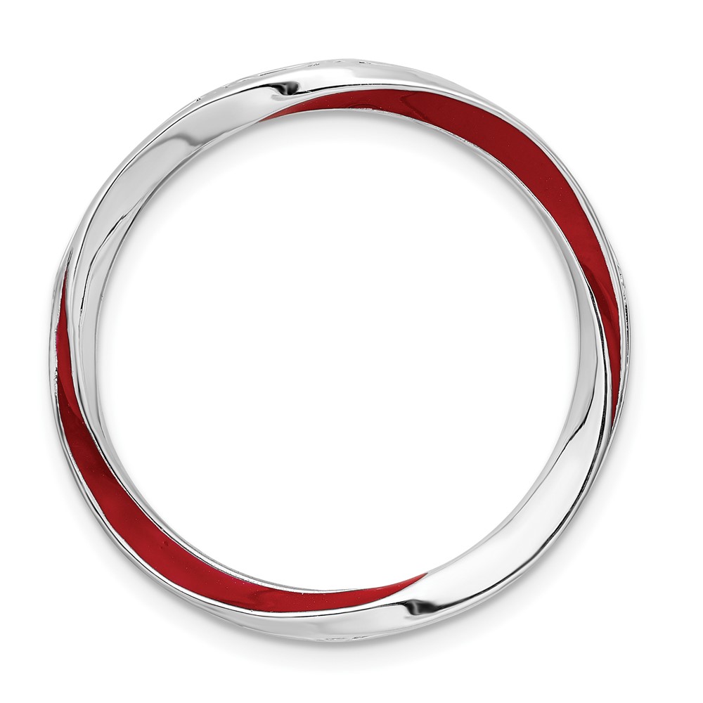 Sterling Silver Red Enameled Stackable Expressions Slide, 29mm