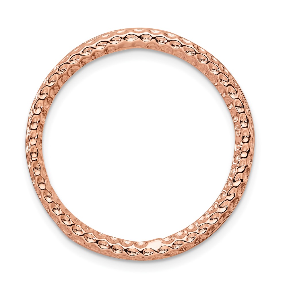 Rose-Tone Sterling Silver Stackable Hammered Slide, 29mm