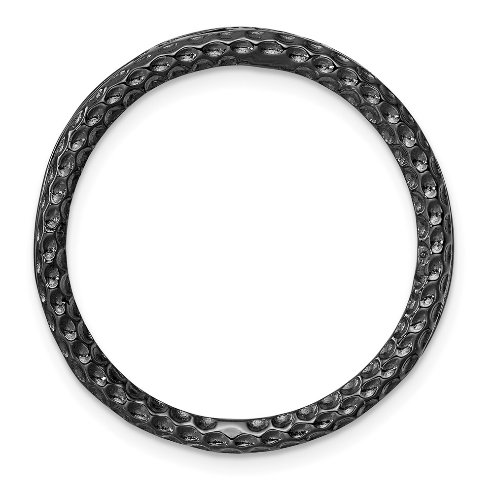 Black Plated Sterling Silver Stackable Hammered Slide, 29mm