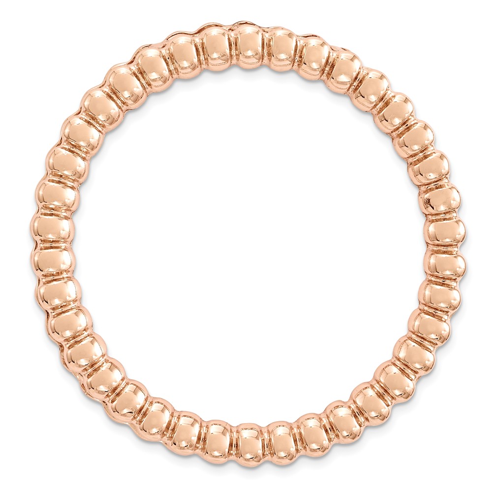 Rose-Tone Sterling Silver Stackable Fluted Slide, 29mm