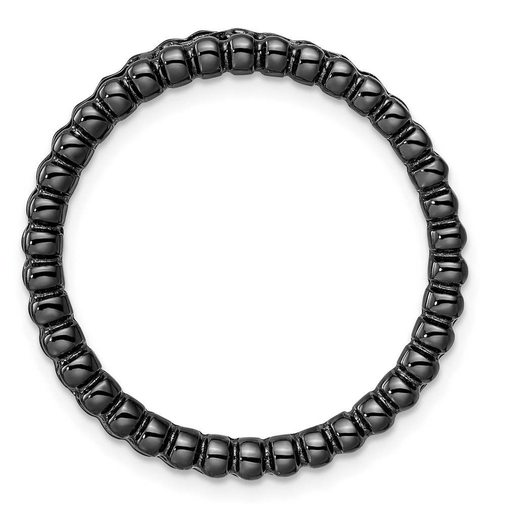 Black Plated Sterling Silver Stackable Fluted Slide, 29mm
