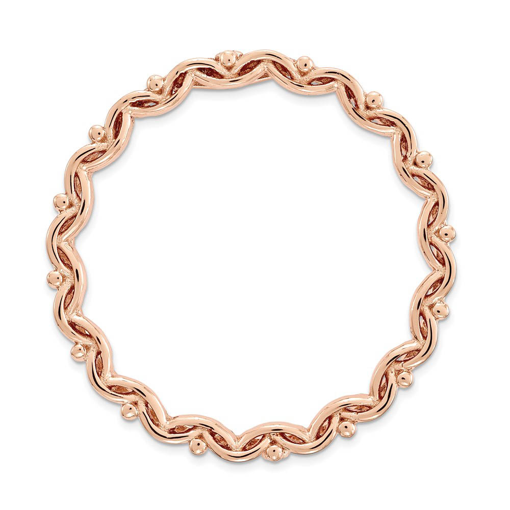Rose-Tone Sterling Silver Stackable Scalloped Slide, 29mm