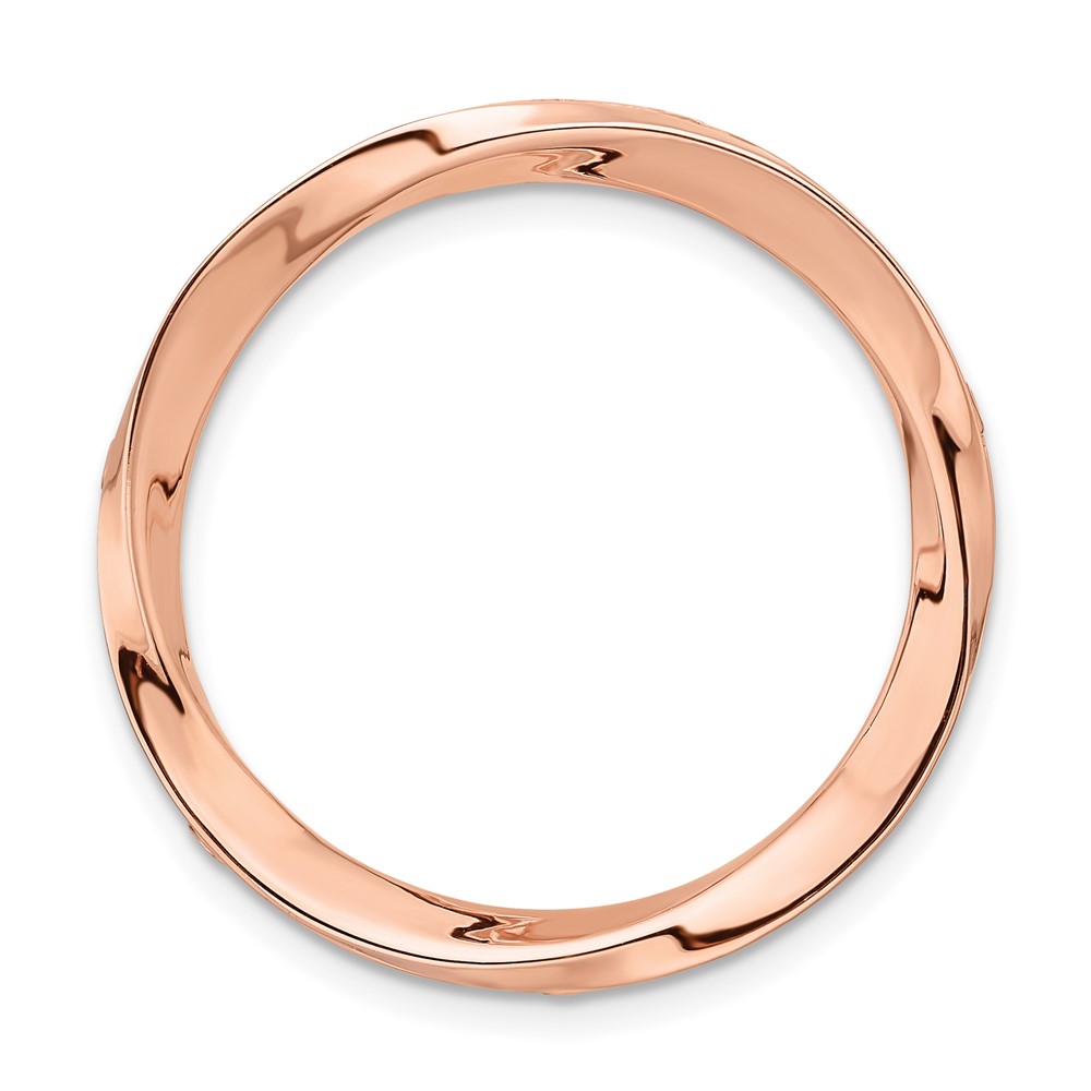 Rose-Tone Sterling Silver Stackable Twisted Slide, 29mm