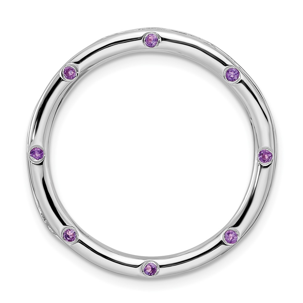 Sterling Silver & Amethyst Stackable Expressions Slide, 29mm