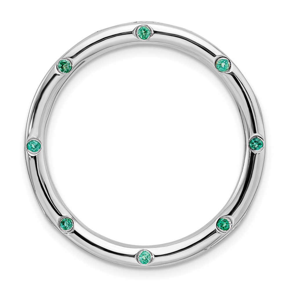 Sterling Silver & Cr. Emerald Stackable Expressions Slide, 29mm