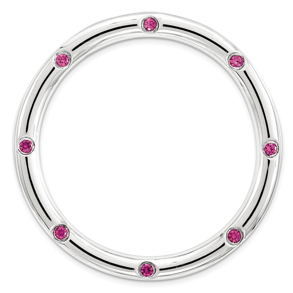 Sterling Silver & Created Ruby Stackable Expressions Slide, 29mm