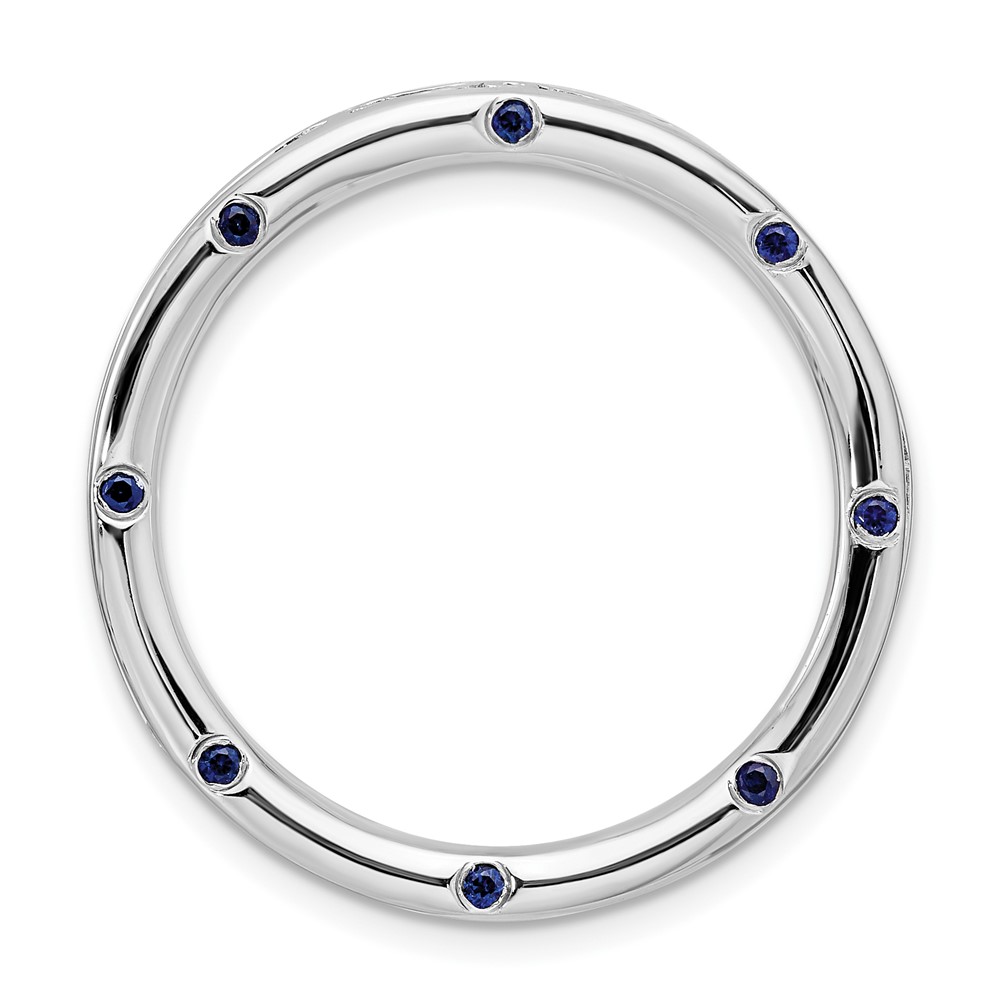 Sterling Silver & Created Blue Sapphire Stackable Slide, 29mm