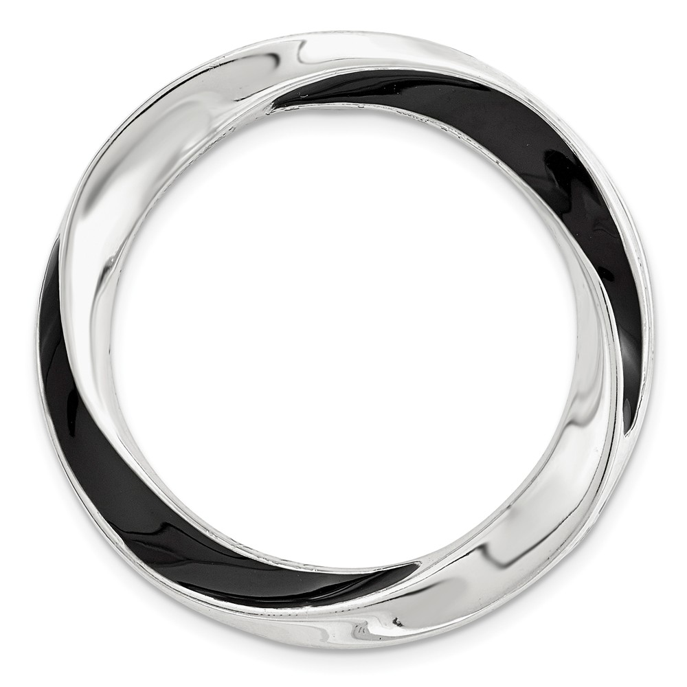 Sterling Silver & Black Enamel Stackable Expressions Slide20mm
