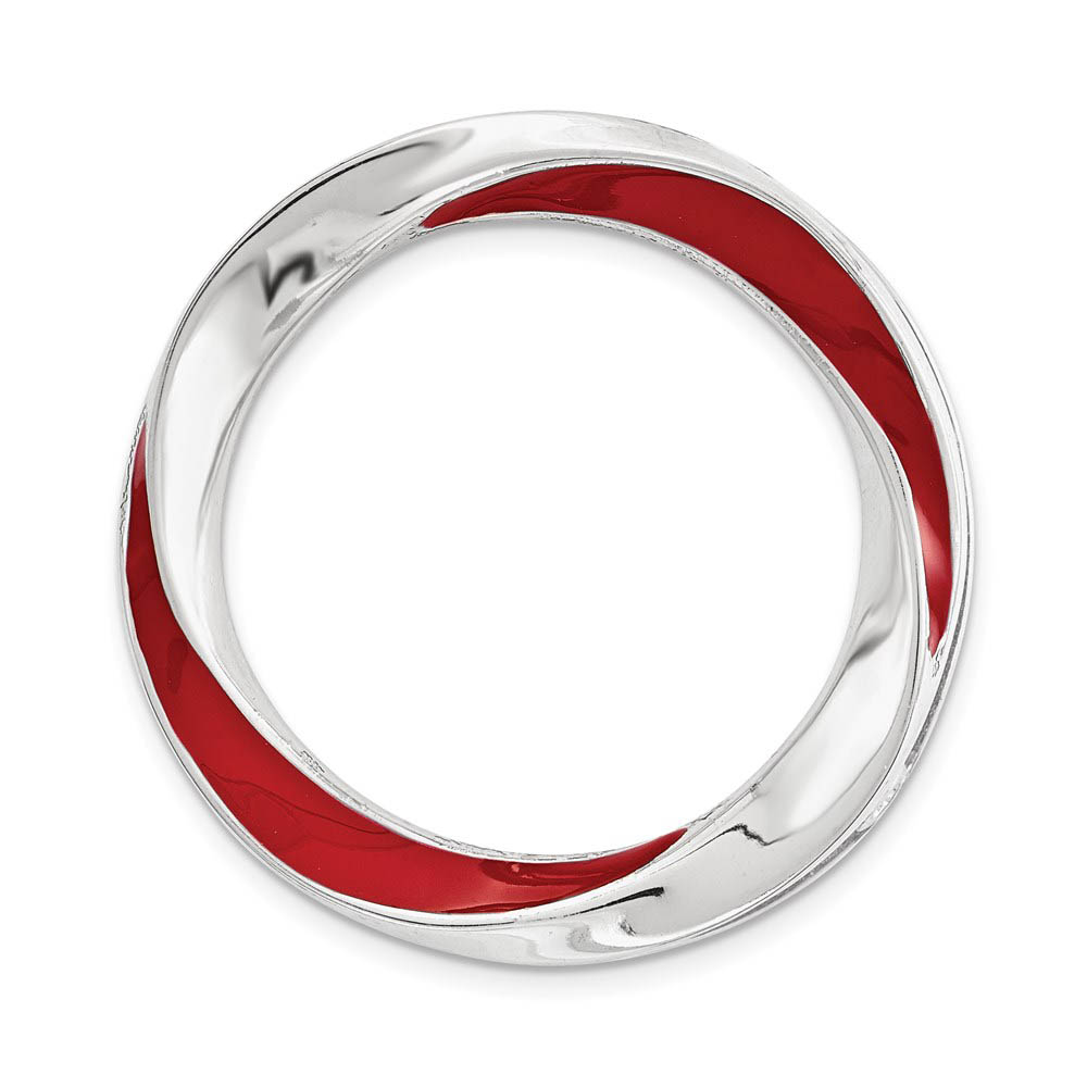 Sterling Silver & Red Enamel Stackable Expressions Slide, 20mm