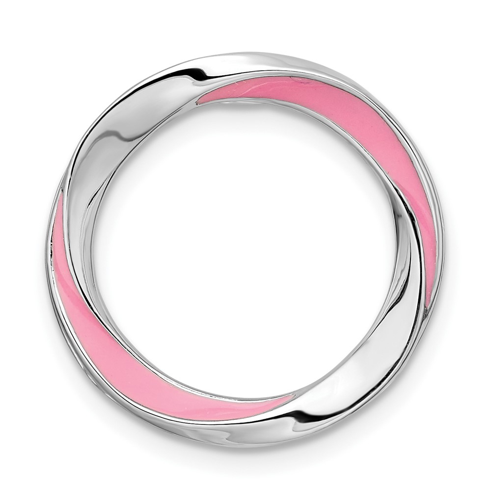 Sterling Silver & Pink Enamel Stackable Expressions Slide, 20mm