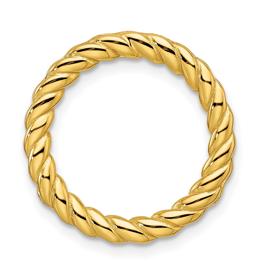 Gold-Tone Sterling Silver Stackable Rope Slide, 20mm